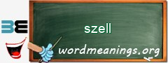 WordMeaning blackboard for szell